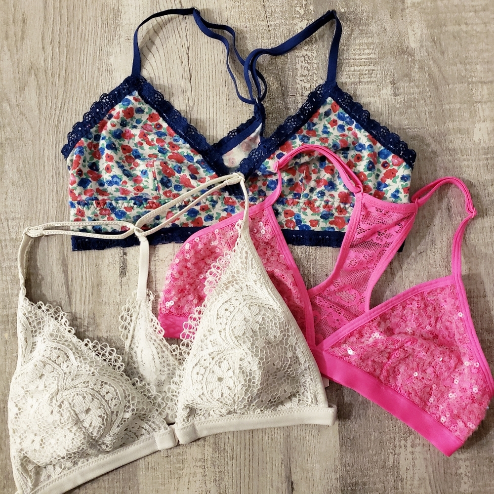New Victoria's Secret VS PINK 3 Bralette Lot Small
